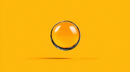 Poster - Floating amber orb against a vibrant yellow background.