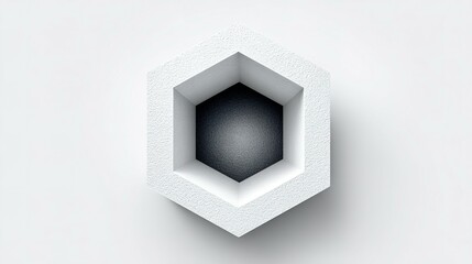 Poster - Geometric hexagon-shaped design on a plain background.