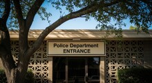 u0026#39;Policeu0026#39; Sign On Glass Facade Free Stock Photo - Public Domain Pictures