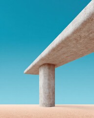 Poster - Modern Concrete Bridge Inspection with Defined Supports and Beams Against Clear Sky for Urban Infrastructure and Durable Engineering Concepts