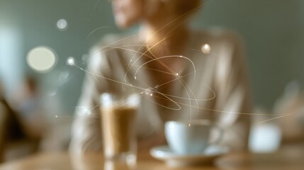 Poster - Futuristic Quantum Analytics Visualization with Translucent AI Algorithms and Mathematical Equations for Tech Innovation and Digital Transformation