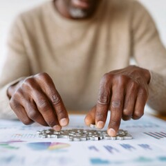 Poster - Modern Portfolio Diversification Strategy Puzzle with Stocks Bonds and Alternatives on Financial Charts for Investment Education and Business Innovation