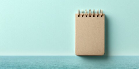 Poster - Eco-Friendly Spiral Notebook Made from Recycled Cardboard on Minimalist Background for Sustainable Productivity and Conscious Office Planning