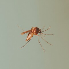 Poster - Close-up detailed view of a mosquito on plain background highlighting anatomical features for disease awareness and health promotion campaigns