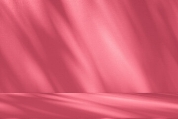 Poster - Wall interior background, studio and backdrops show products.with shadow from window color pink background for text insertion and presentation interior decoration	
