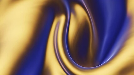 Poster - Abstract Swirling Gold and Blue Fabric Design