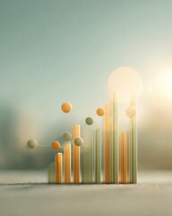 Aufkleber - Futuristic financial data analytics with global network graphs and economic growth charts in soft light for corporate investment insights