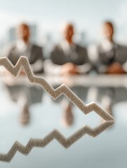 Poster - Ominous Market Crash Graph in Corporate Meeting Room with Business Professionals Showing Financial Crisis and Collective Concern in Modern Business Setting