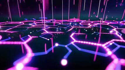 Poster - Dynamic Network of Neon Lines in a Dark Space