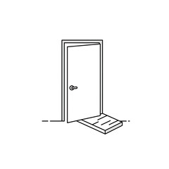 Poster - Line Art Icon of A Line Drawing with Modern Design, Flat Style