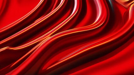 Aufkleber - Dynamic Red Fabric Ripples in Abstract Motion