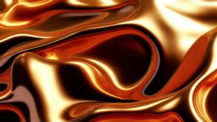 Poster - Abstract Gold Liquid Flowing Motion Graphics
