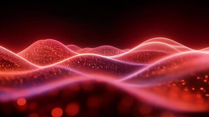 Aufkleber - Abstract Red and Pink Wavelike Patterns in Motion