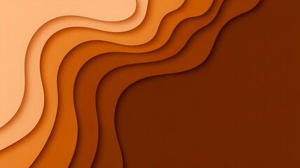 Poster - Layered abstract waves of warm earth tones background layers