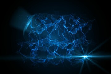 Poster - Glowing swirl on black background