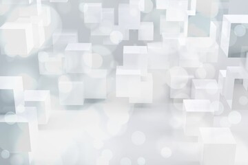 Poster - Twinkling lights over cube pattern