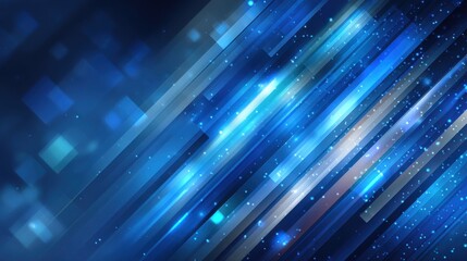 Fototapete - Bright blue streaks and shimmering lights combine to form a vibrant abstract background, evoking energy and fluid motion in a digital environment.