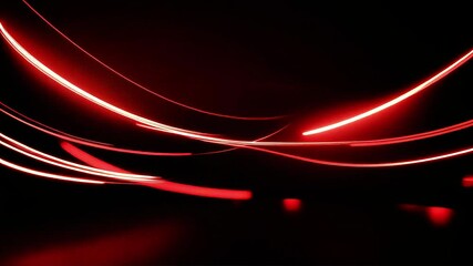 Aufkleber - Dynamic Red Light Trails in a Dark Night Scene