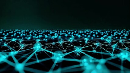 Aufkleber - Abstract Network of Teal Light Connections