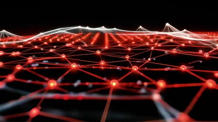Aufkleber - Abstract Network of Red Lights and Lines