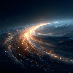 Wall Mural - Blue Earth sphere with glowing sun and stars, a global sunrise over the planet