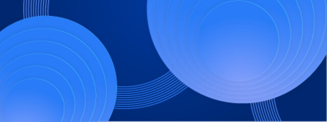 Wall Mural - abstract blue concentric circles and lines for graphic design projects, digital backgrounds, technol