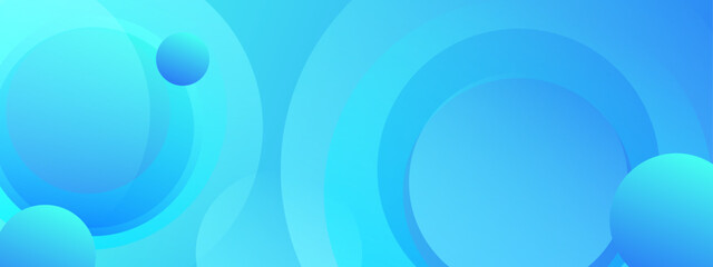 Wall Mural - abstract blue circles and spheres on gradient background. dynamic and modern design for digital proj