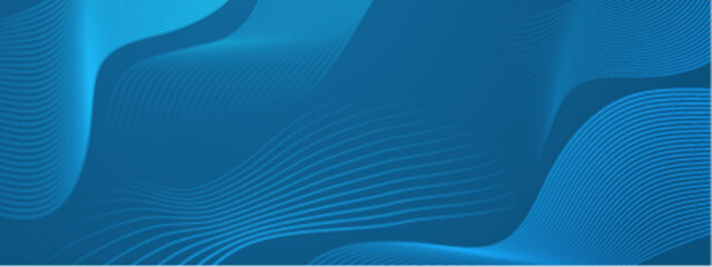 Poster - Abstract blue wavy lines create a dynamic design suitable for backgrounds, banners, branding, and digital art projects. Great for modern concepts.