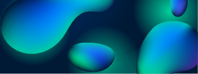 Poster - Abstract blue green gradient shapes suitable for backgrounds, digital designs, presentations, web graphics, and creative projects. Great for modern aesthetics.