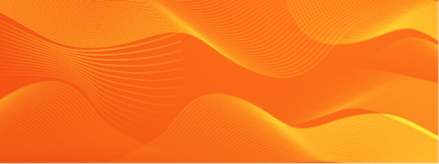 Poster - Title Orange wavy lines abstract art. Suitable for backgrounds, interior decor, branding, and artistic projects needing vibrant textures and patterns.