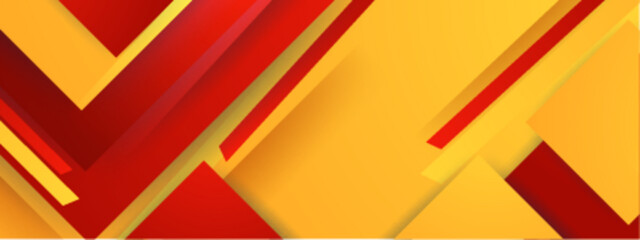 Poster - Abstract red and yellow geometric shapes perfect for modern design projects, backgrounds, web banners, and digital artwork. Great for vibrant visuals.