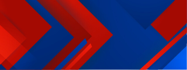 Poster - Abstract background of red and blue geometric shapes overlapping. Perfect for graphic design projects, modern art concepts, and vibrant visuals.