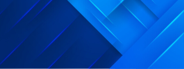 Fototapete - Blue abstract geometric shapes with glowing lines suitable for technology backgrounds, digital art projects, modern designs, and futuristic themes.