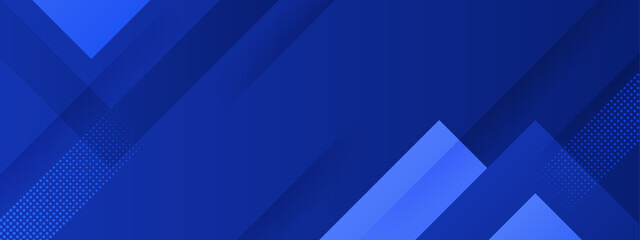 Fototapete - Ideal for high tech products, websites, or science related materials, this abstract blue geometric design exudes a modern and sleek aesthetic.