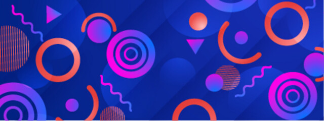 Aufkleber - Abstract blue background with vibrant geometric shapes perfect for modern designs, backgrounds, web graphics, and digital art projects.