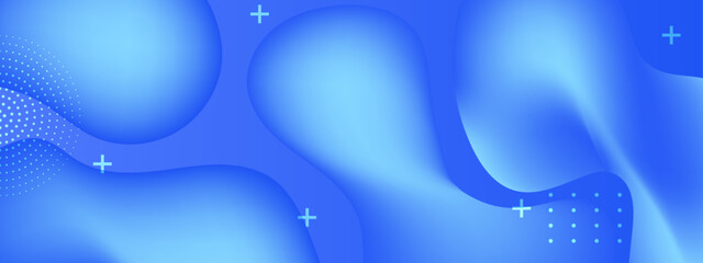 Poster - Abstract blue gradient background with plus signs. Suitable for medical and technology themed designs, healthcare projects, or futuristic graphics.