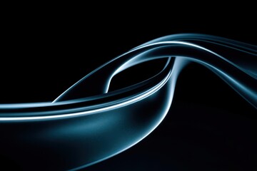 Poster - A blue and black abstract image with a curved line