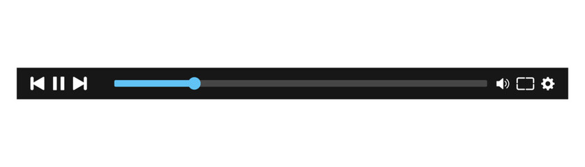 minimized video player bar or audio player control panel.