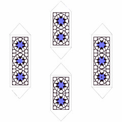 Poster - Decorative abstract floral geometric design in a modern style with transparency for versatile use