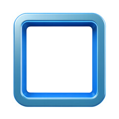 Poster - Glossy blue square frame with rounded corners isolated on transparent background