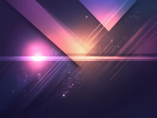 Poster - Abstract artwork with vibrant, glowing lines and shapes in shades of purple, pink, and orange, creating a dynamic and energetic composition