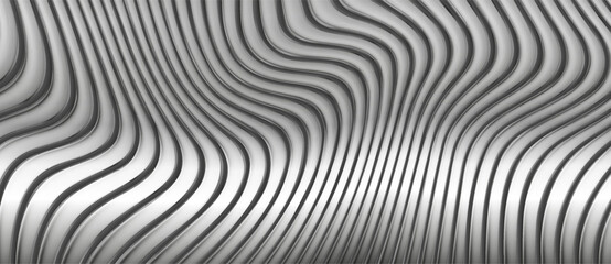 Aufkleber - Abstract metallic curved liquid waves tech elegant pattern background. Vector graphic design