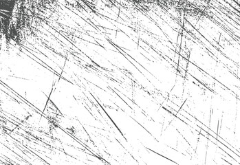 Poster - Diagonal scratched grunge texture background. Distressed overlay with rough cracked lines and dust effect. Black on white vector illustration.