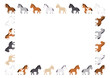 © osame - カラフルでかわいい馬模様のフレームイラスト
