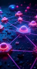 Poster - Futuristic Network of Illuminated Nodes
