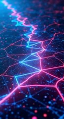 Poster - Abstract Network Connections with Neon Colors