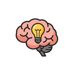 Fototapete - Vector Icon of A Brain With with Modern Design, Flat Style