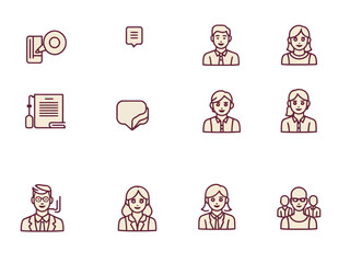 Poster - This versatile vector icon set illustrates business concepts, people, and management symbols for web design and internet illustrations