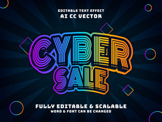 Poster - Cyber sale editable text style effect