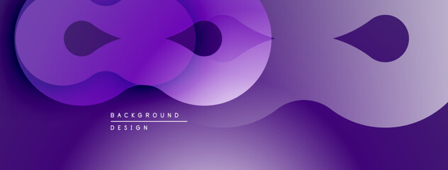 Poster - Abstract purple design features flowing shapes, layers, gradients. Modern aesthetic suitable for backgrounds, presentations.